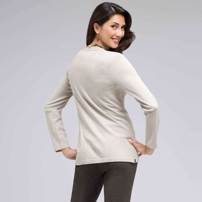 Long Sleeve Cardigan, Light Caraway Heather, large image number 1