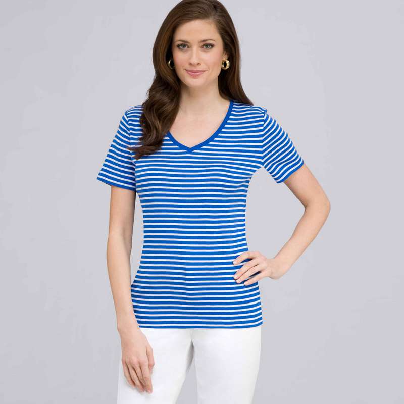 Short Sleeve Shell, riviera blue & white, large image number 0