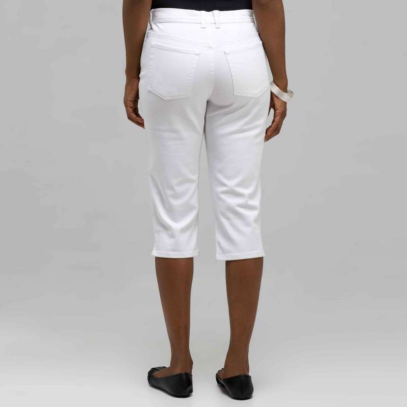 Classic Denim Straight Leg Capri (Plus), Porcelain, large image number 1